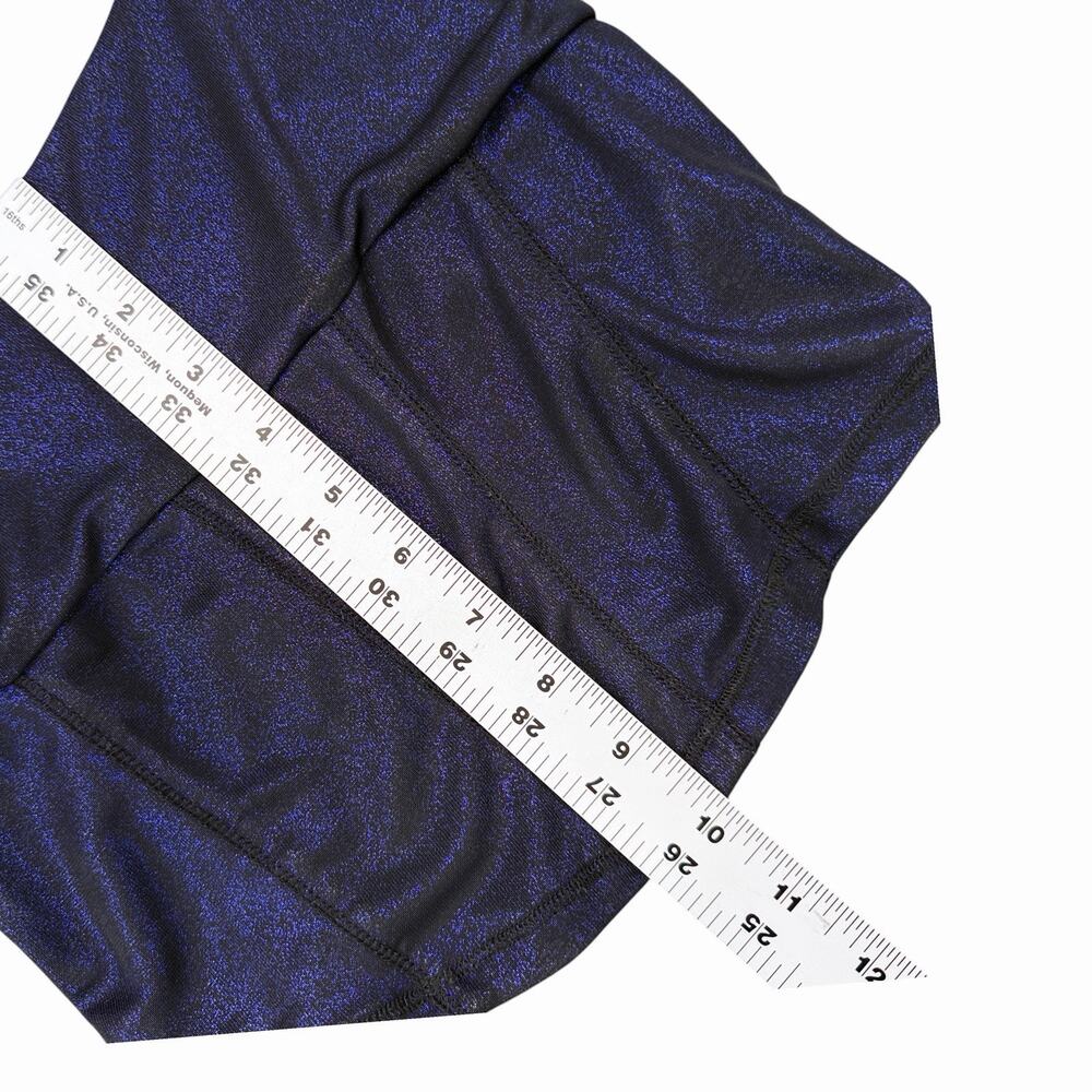 Y2K Shimmer Corset Crop Top Blue Metallic Cami Womens S Disco Cybercore Festival - Picture 4 of 12
